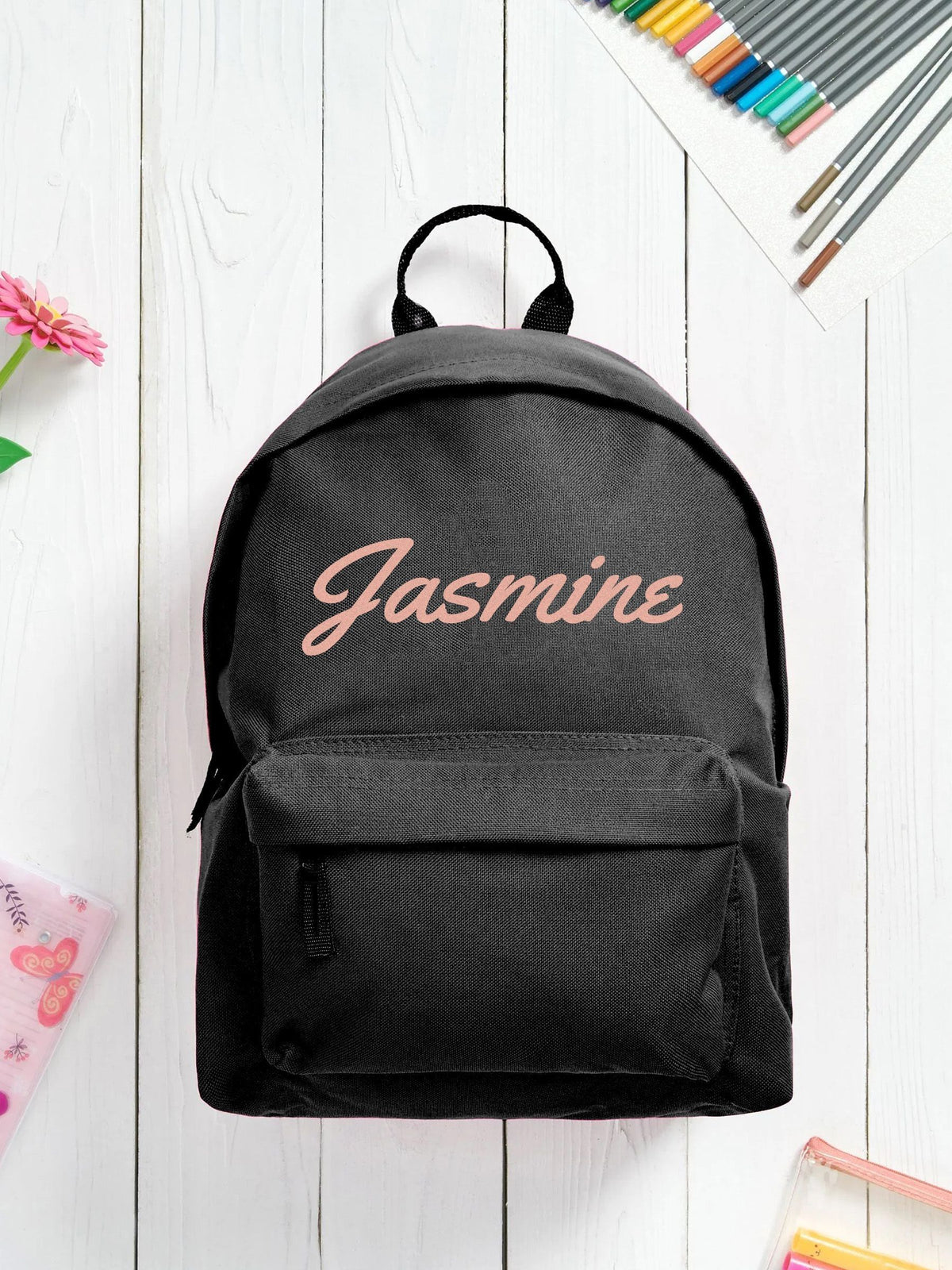 Loveabode personalised black backpack - British product