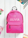 Loveabode pink personalised star backpack, imported from the UK