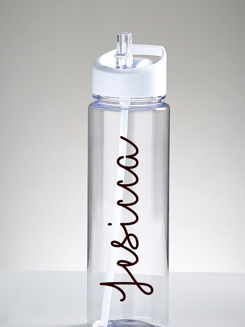 Loveabode personalised clear water bottle, UK version