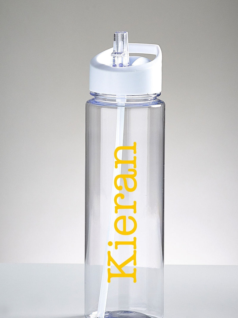 Loveabode personalised clear water bottle, UK version