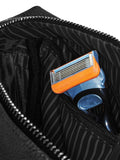 Personalised faux leather mens washbag with initials 3 litre (British brand)