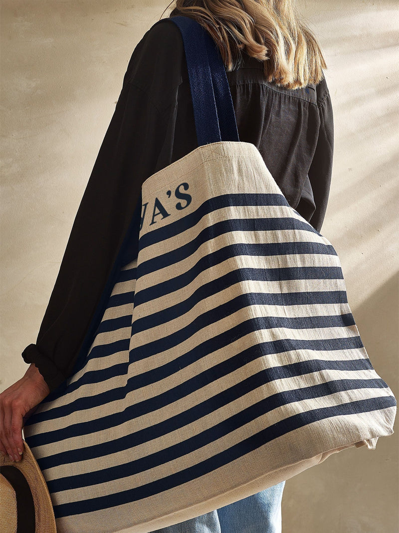 Personalised extra large jute beach bag 52L, UK version