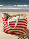 Personalised extra large jute beach bag 52L, UK version