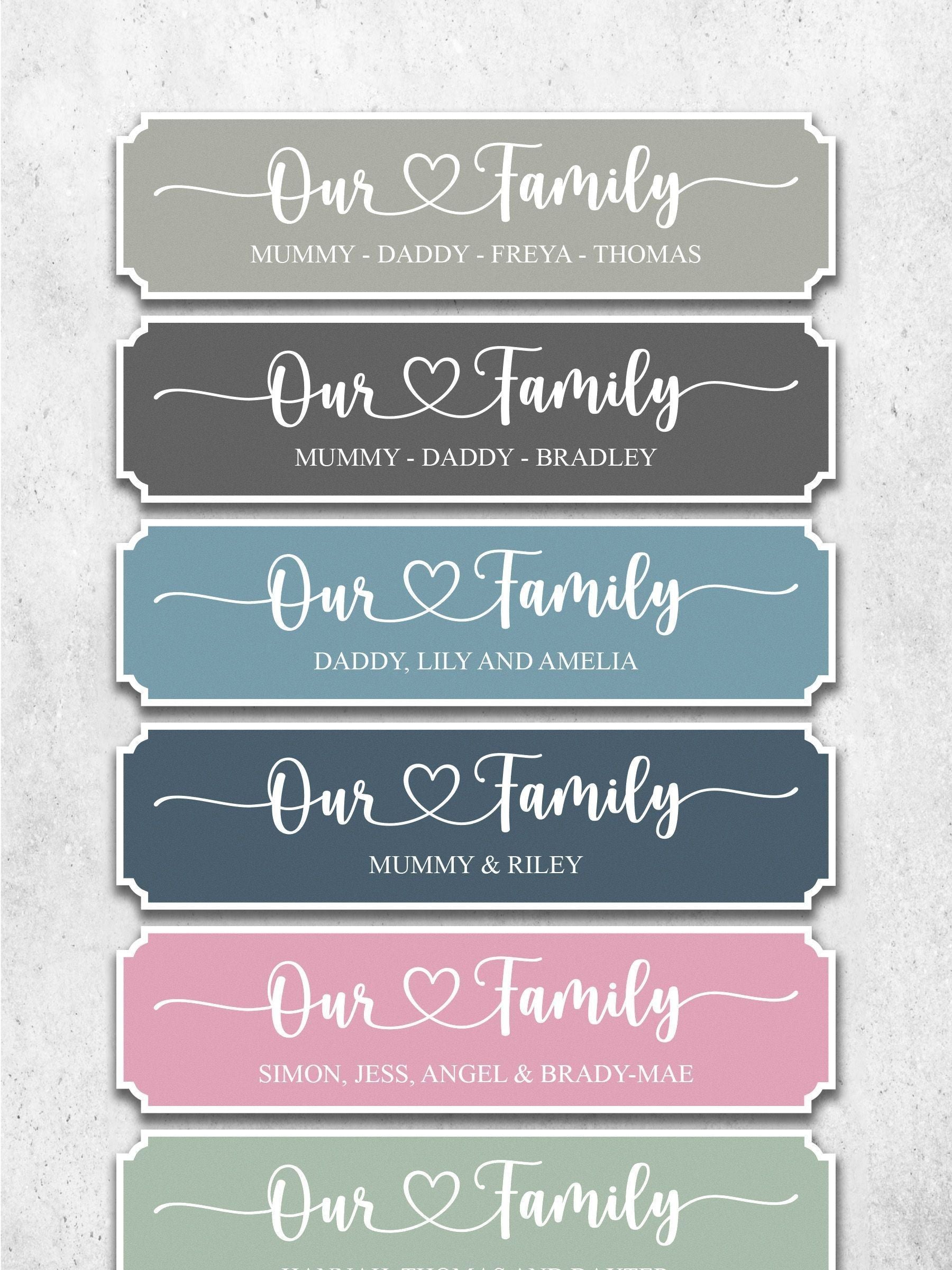 Loveabode personalised family sign 50x13cm (British brand)