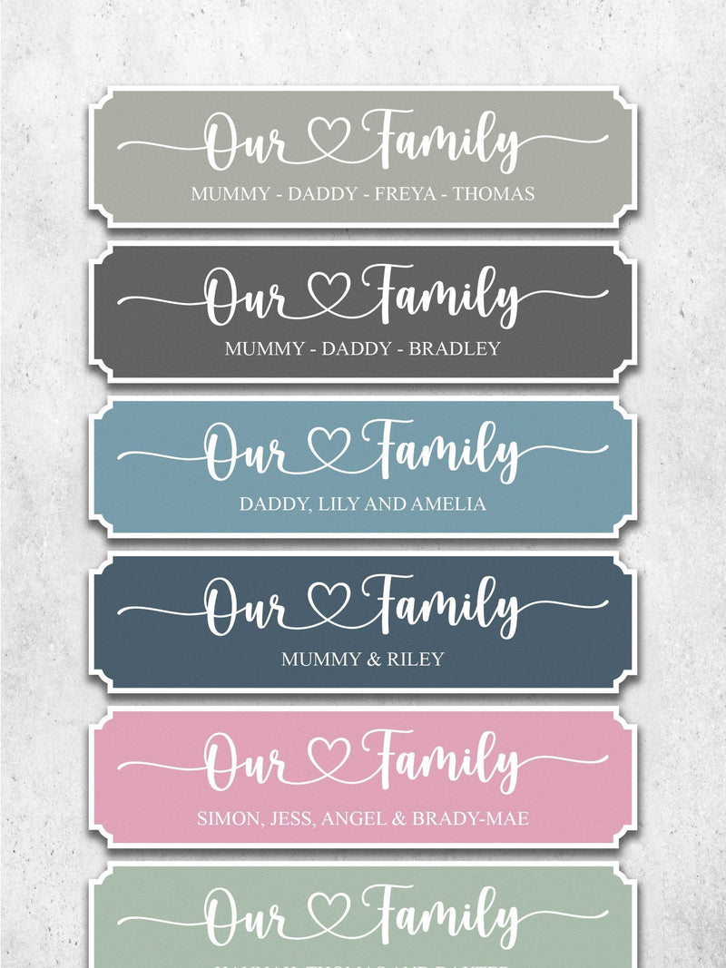 Loveabode personalised family sign 50x13cm (British brand)