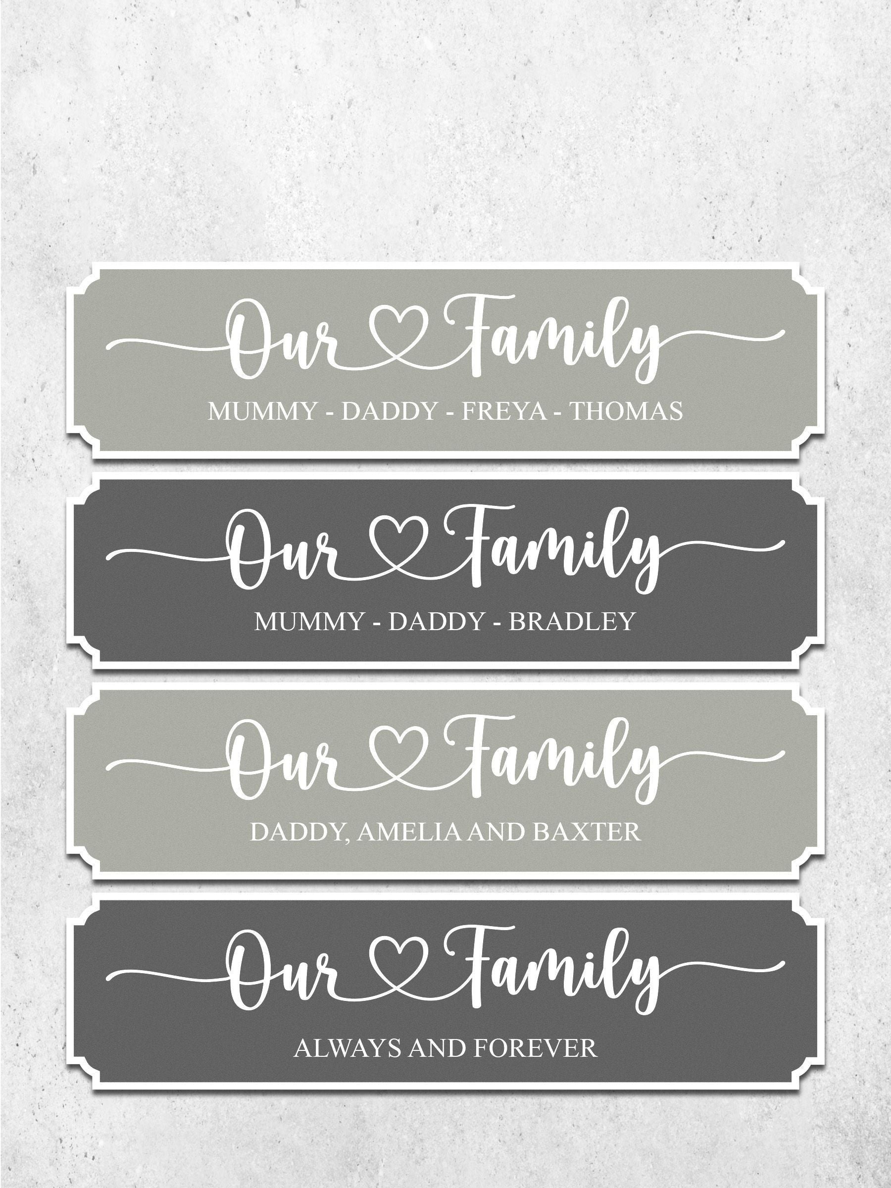 Loveabode personalised family sign 50x13cm (British brand)