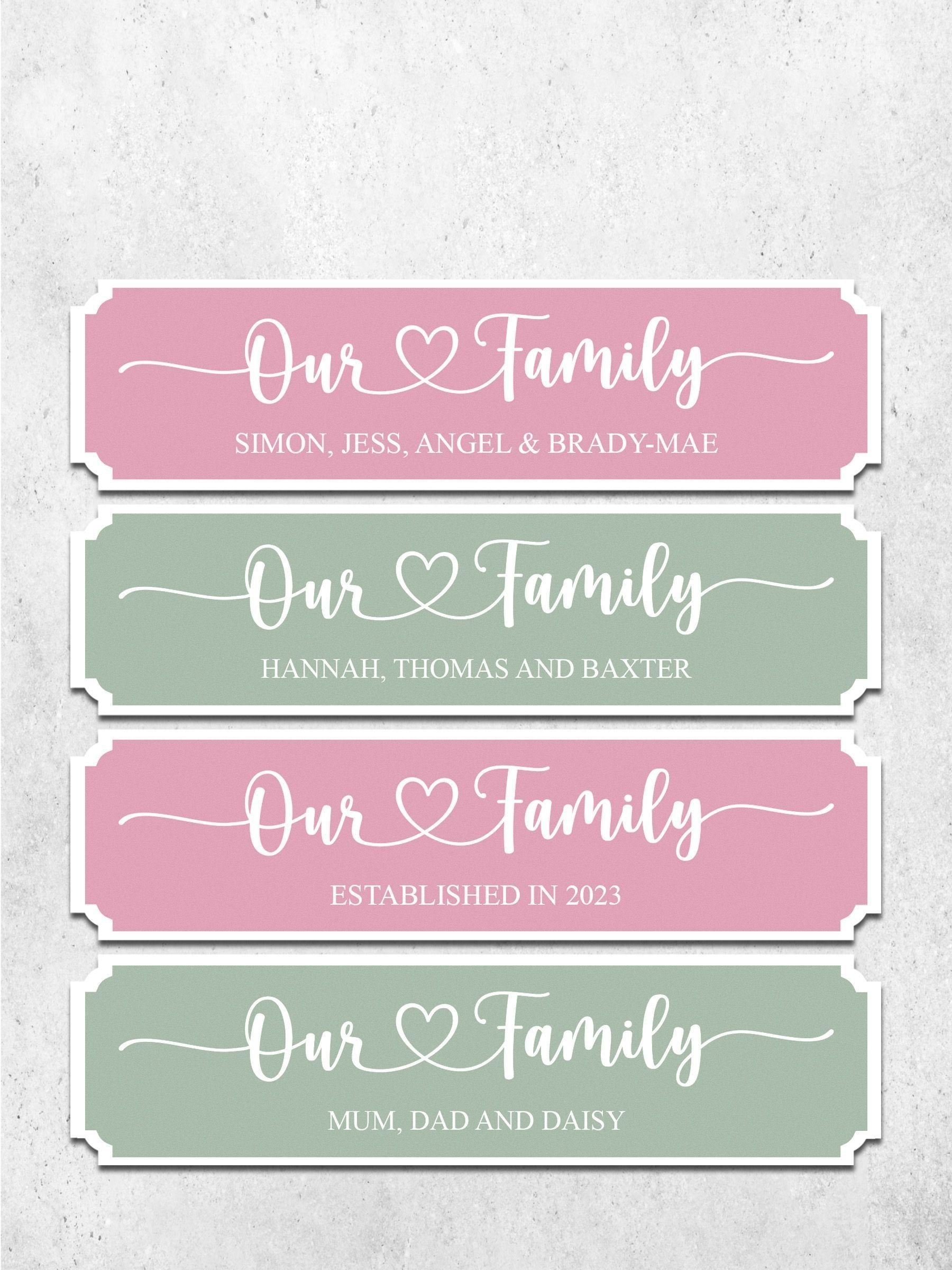 Loveabode personalised family sign 50x13cm (British brand)