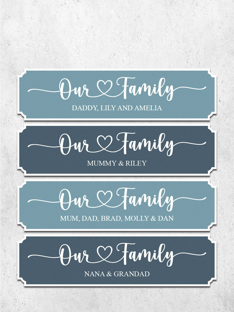 Loveabode personalised family sign 50x13cm (British brand)
