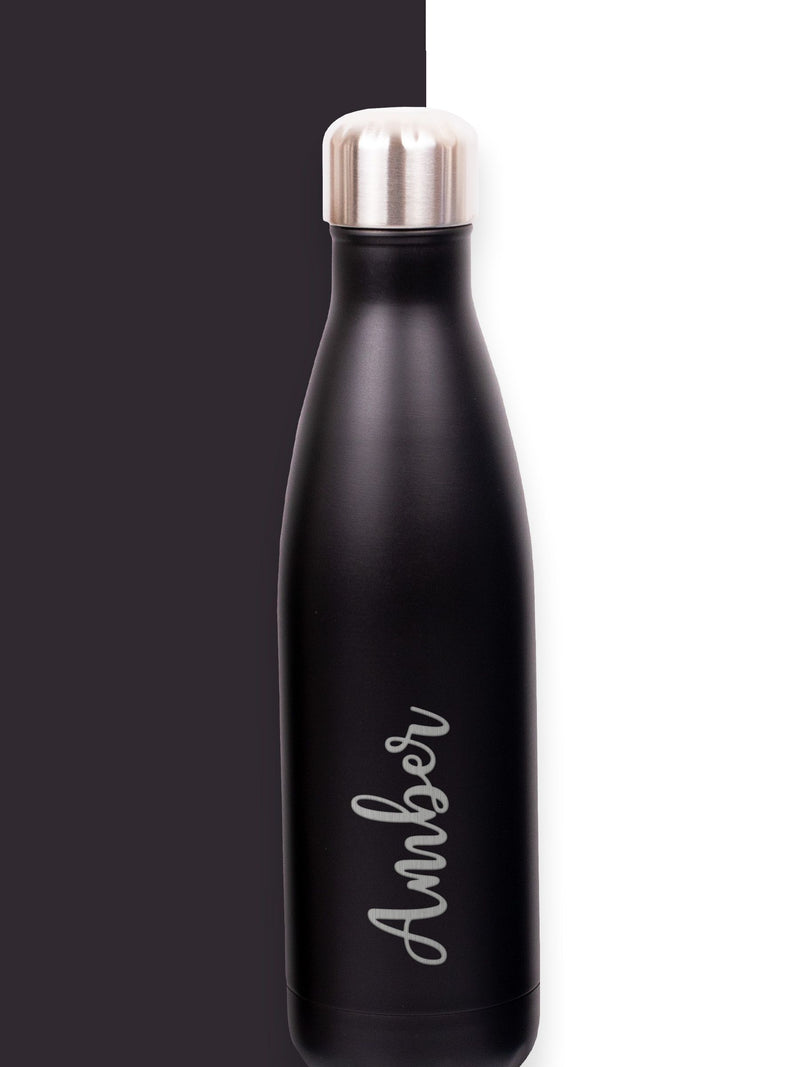 Loveabode personalised black water bottle 500ml, UK version