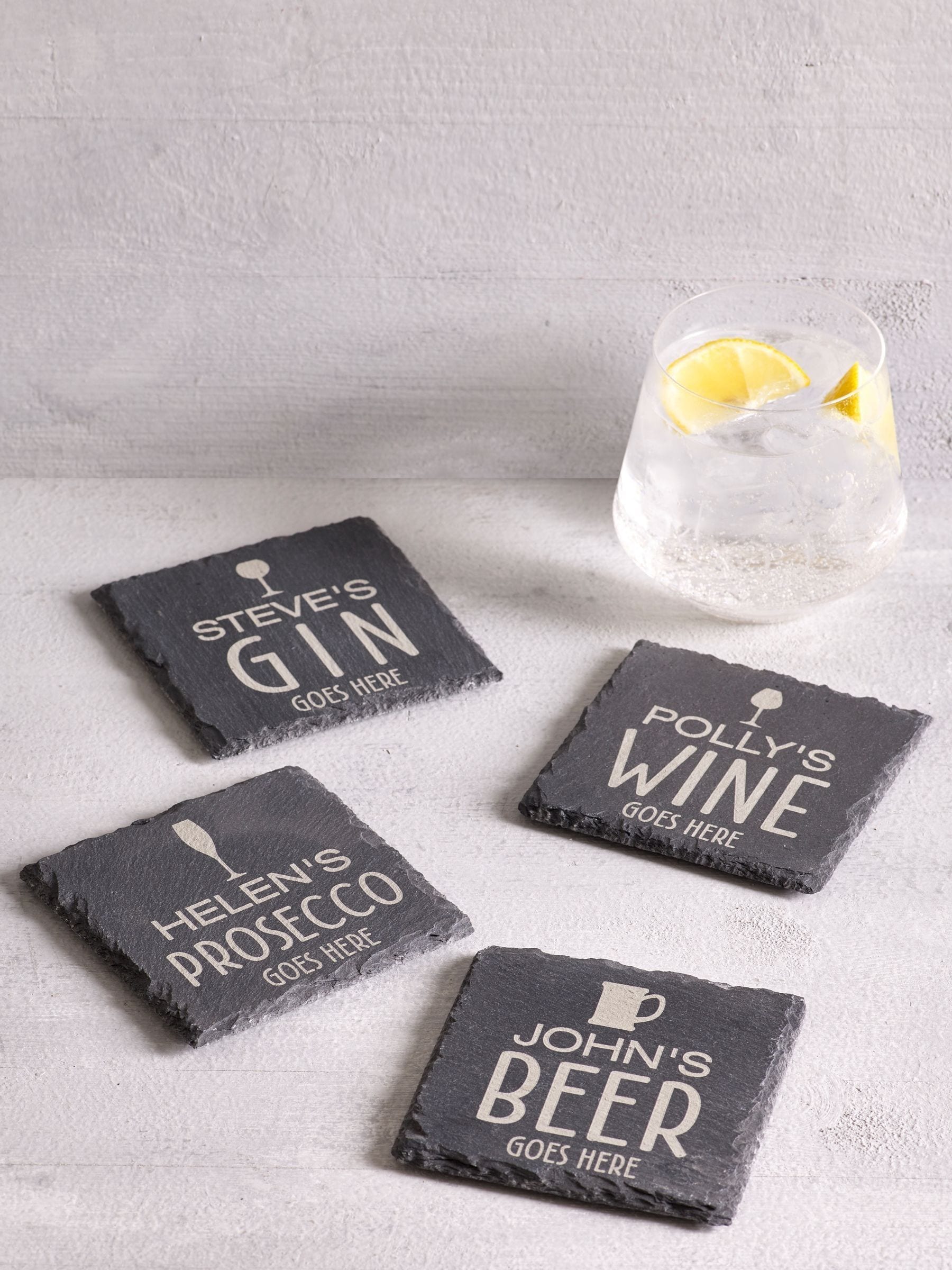 Personalised Rustic Slate Drink Coaster