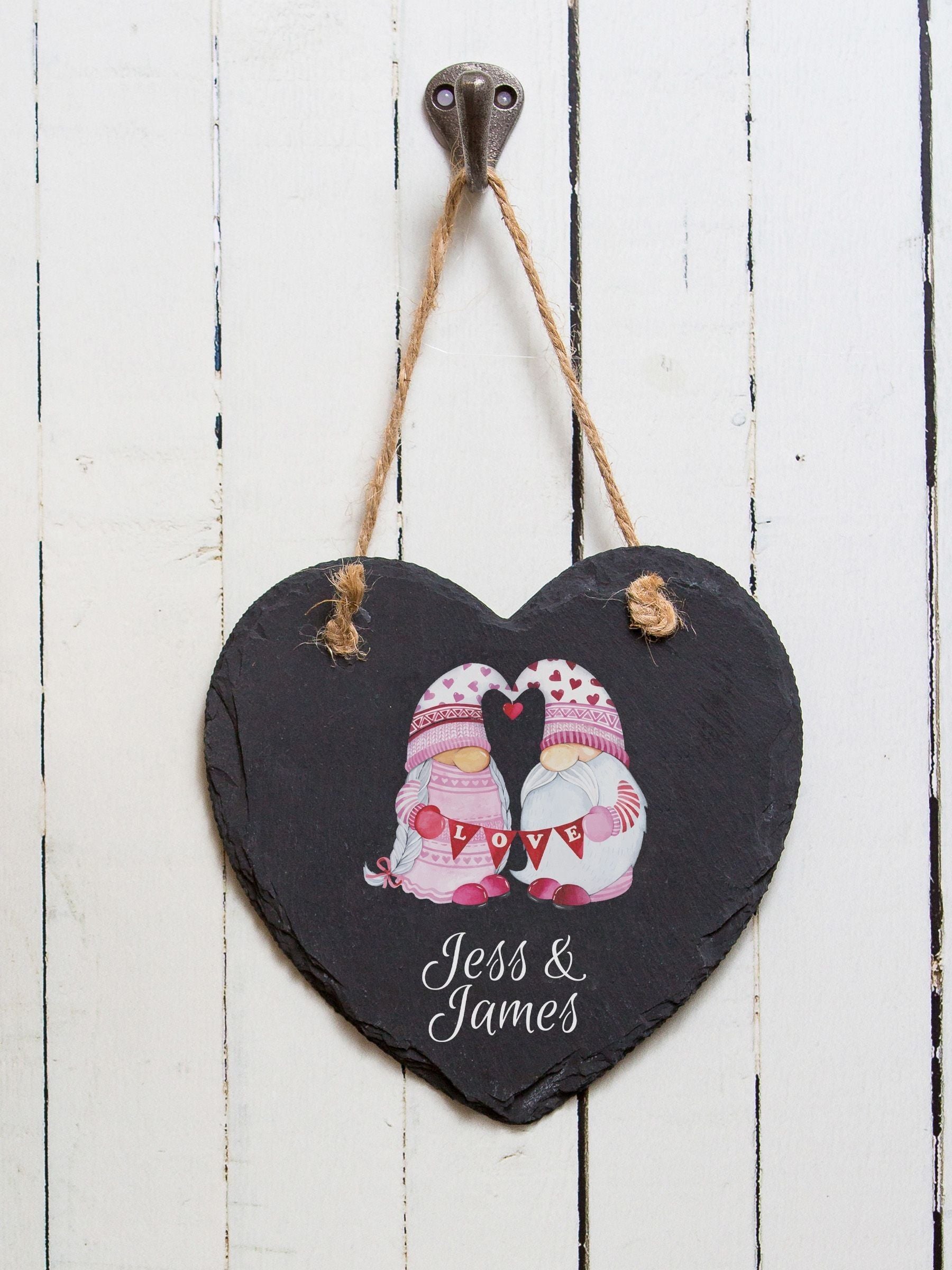 Loveabode personalised heart slate sign 25cm - British product