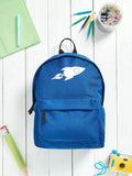 Loveabode backpack blue personalised rocket, UK version