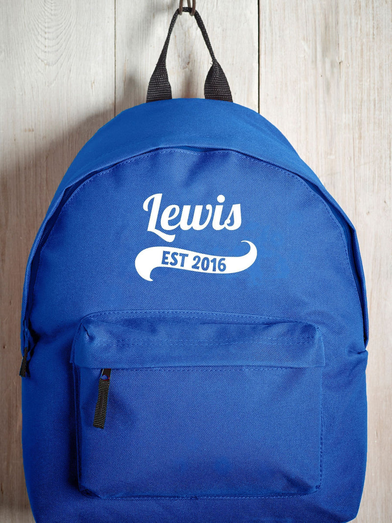 Loveabode blue personalised backpack 38cm - British product