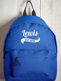 Loveabode blue personalised backpack 38cm - British product
