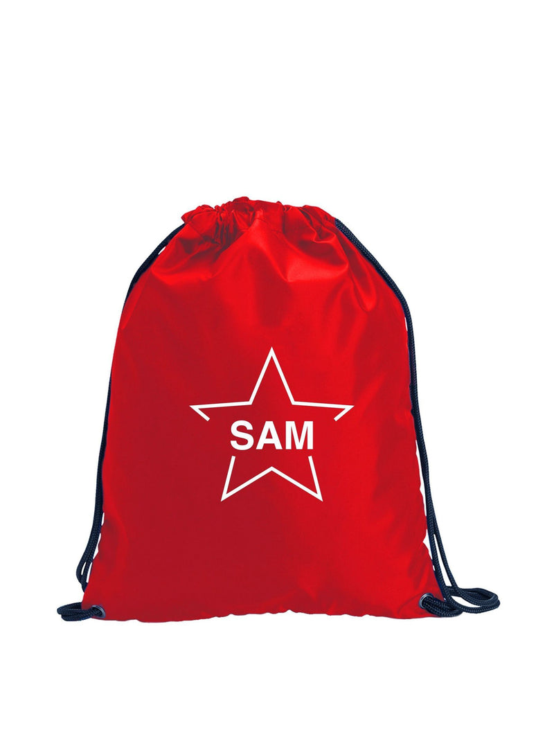 Personalised PE gymsac star and name 11L - British product