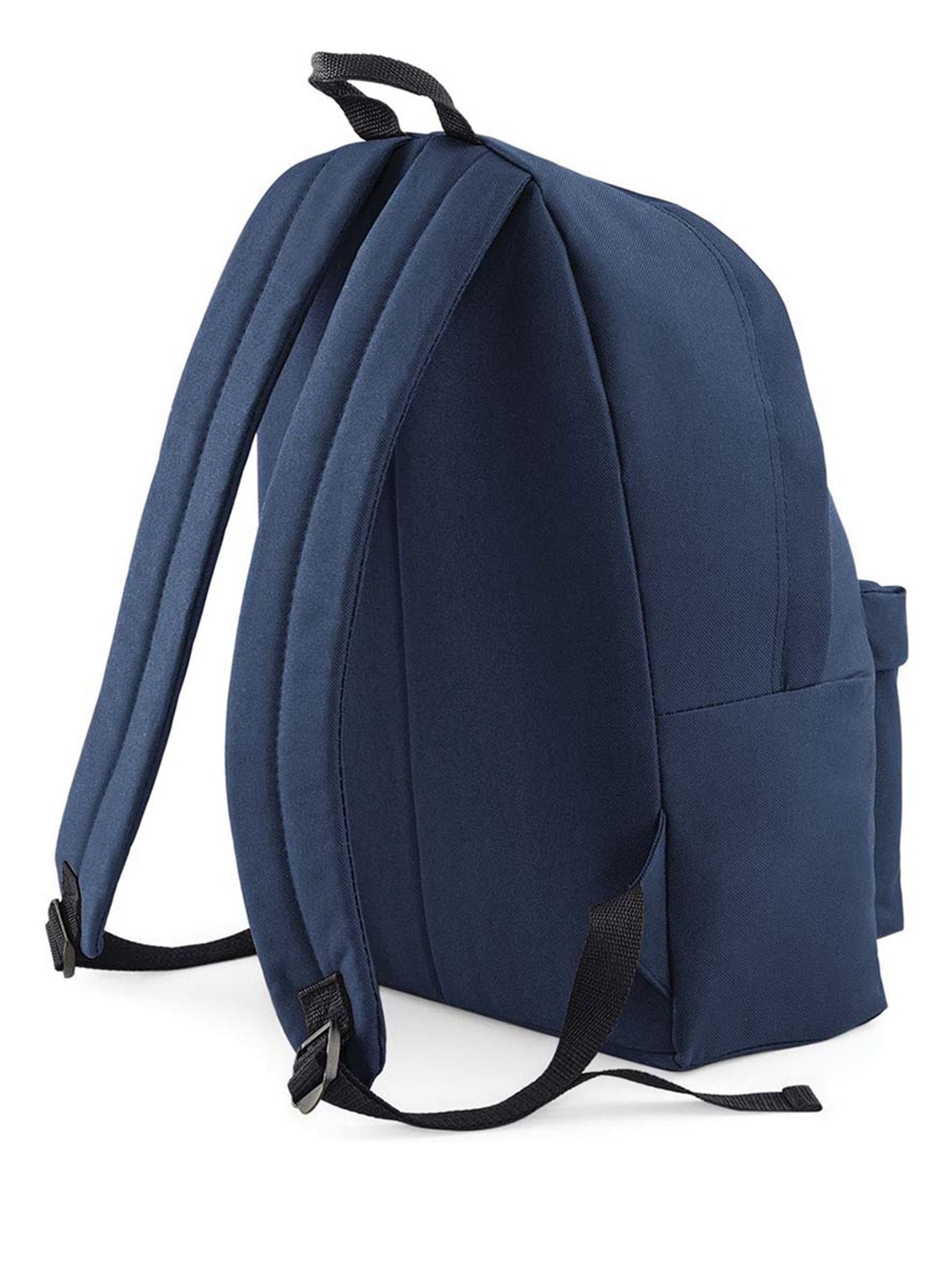 Personalised navy children's backpack with name and year - British product