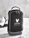 Personalised golf shoe bag with name, British product