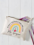 Personalised teacher pencil case cotton canvas, imported from the UK