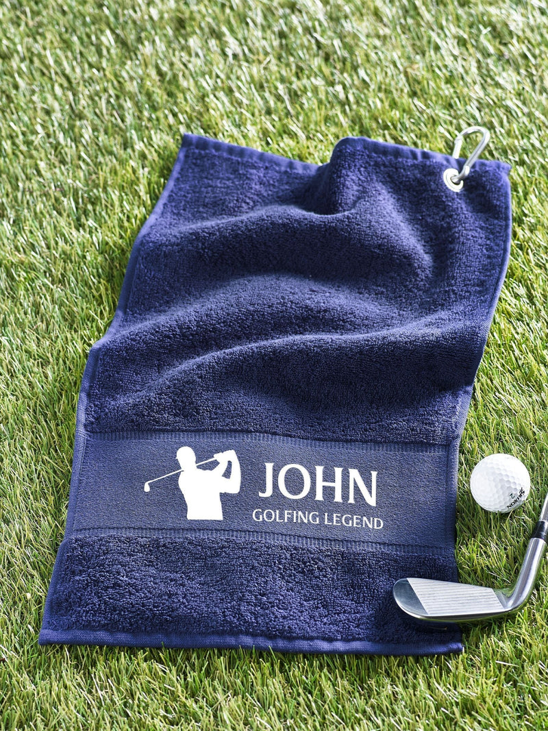 Personalised golf towel Golfing Legend 40x60cm, UK version