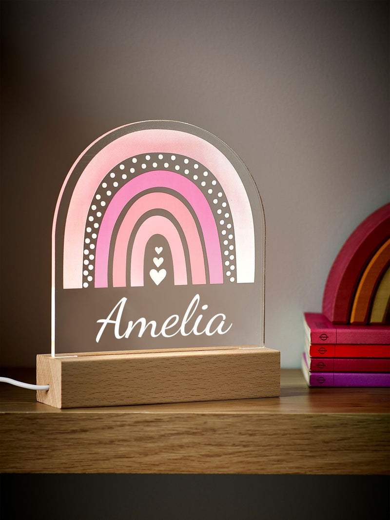 Loveabode personalised rainbow LED night light - British product