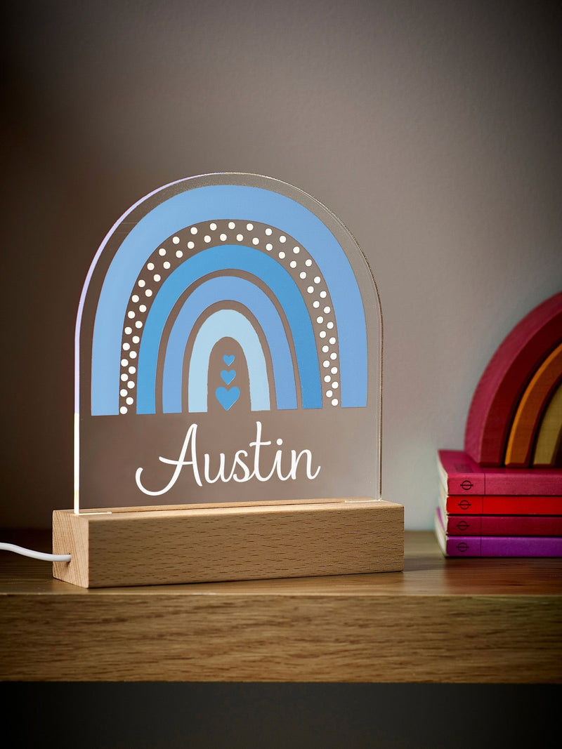 Loveabode personalised rainbow LED night light - British product