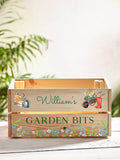 Garden storage crate box personalised solid pine, imported from the UK