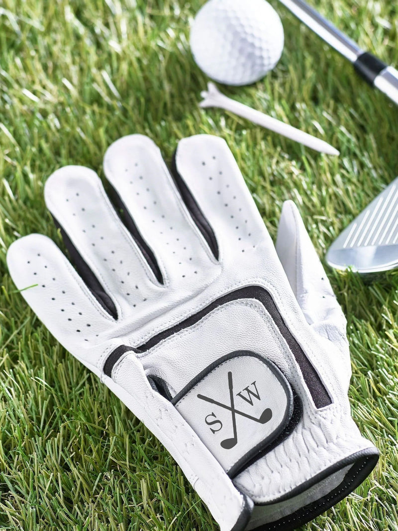 Personalised Cabretta leather golf glove white (British brand)
