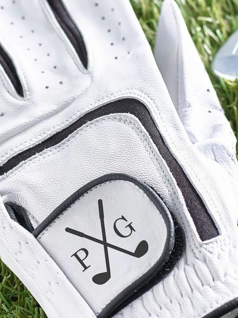 Personalised Cabretta leather golf glove white (British brand)