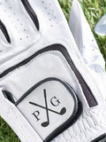 Personalised Cabretta leather golf glove white (British brand)