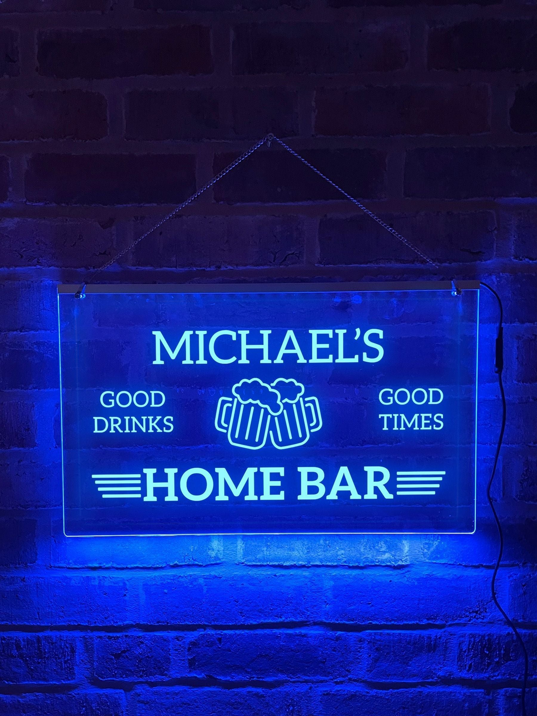 Loveabode personalised LED bar sign 50cm x 20cm, UK version