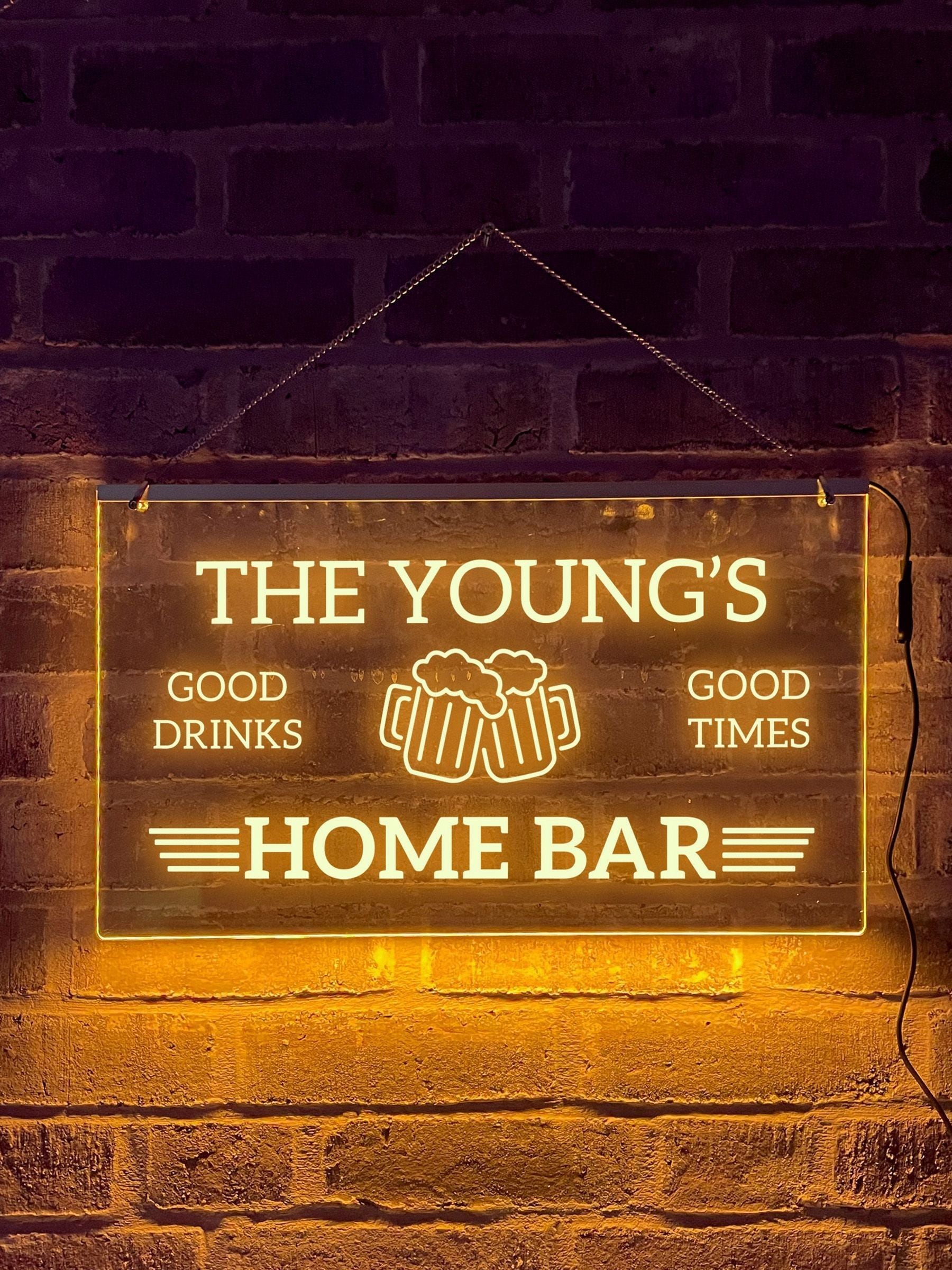 Loveabode personalised LED bar sign 50cm x 20cm, UK version