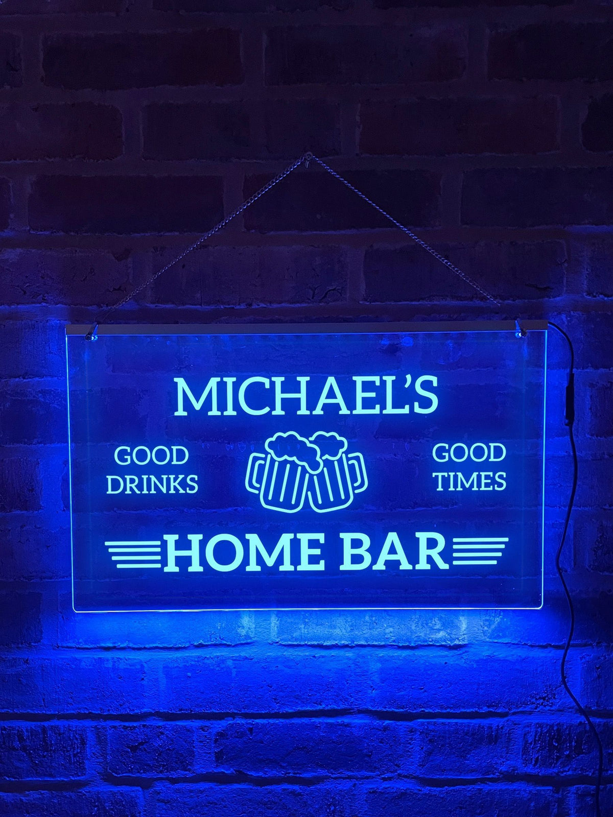 Loveabode personalised LED bar sign 50cm x 20cm, UK version