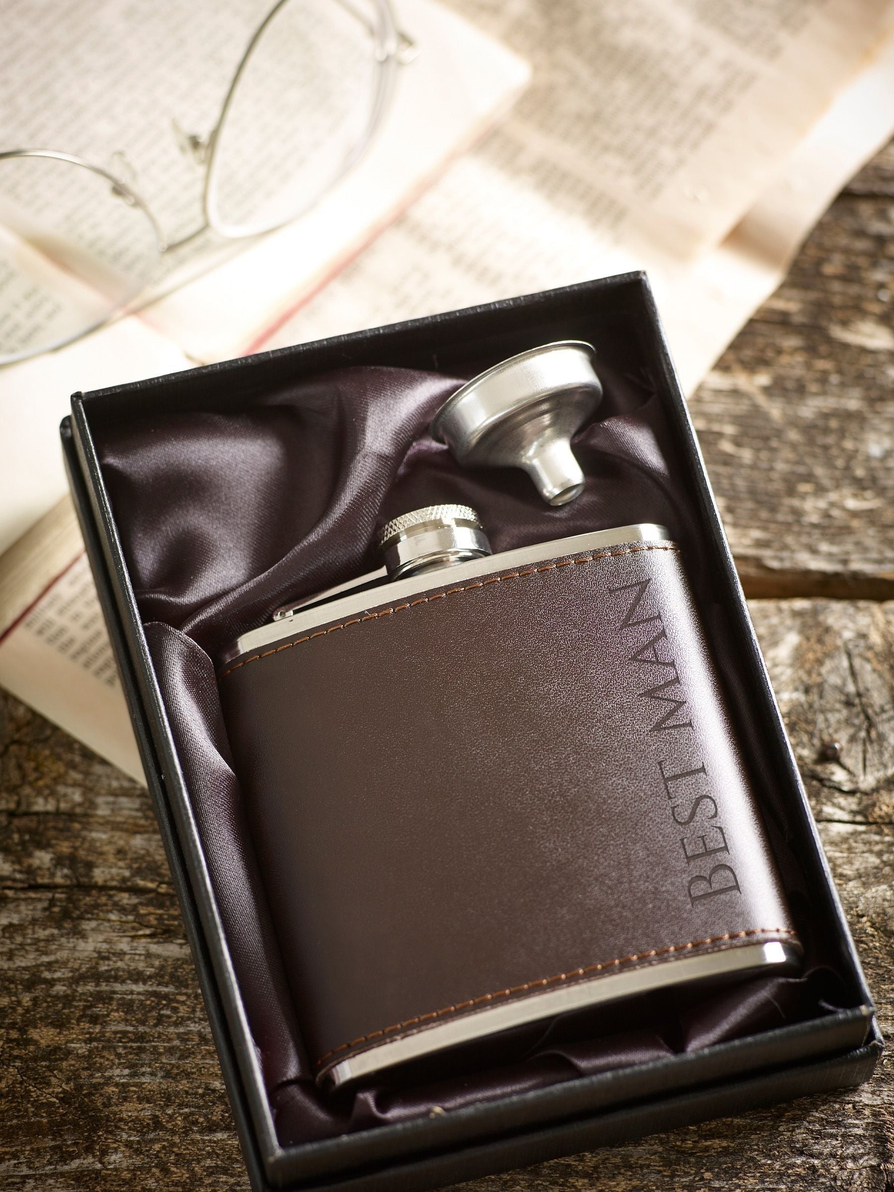 Loveabode personalised PU hip flask, UK version
