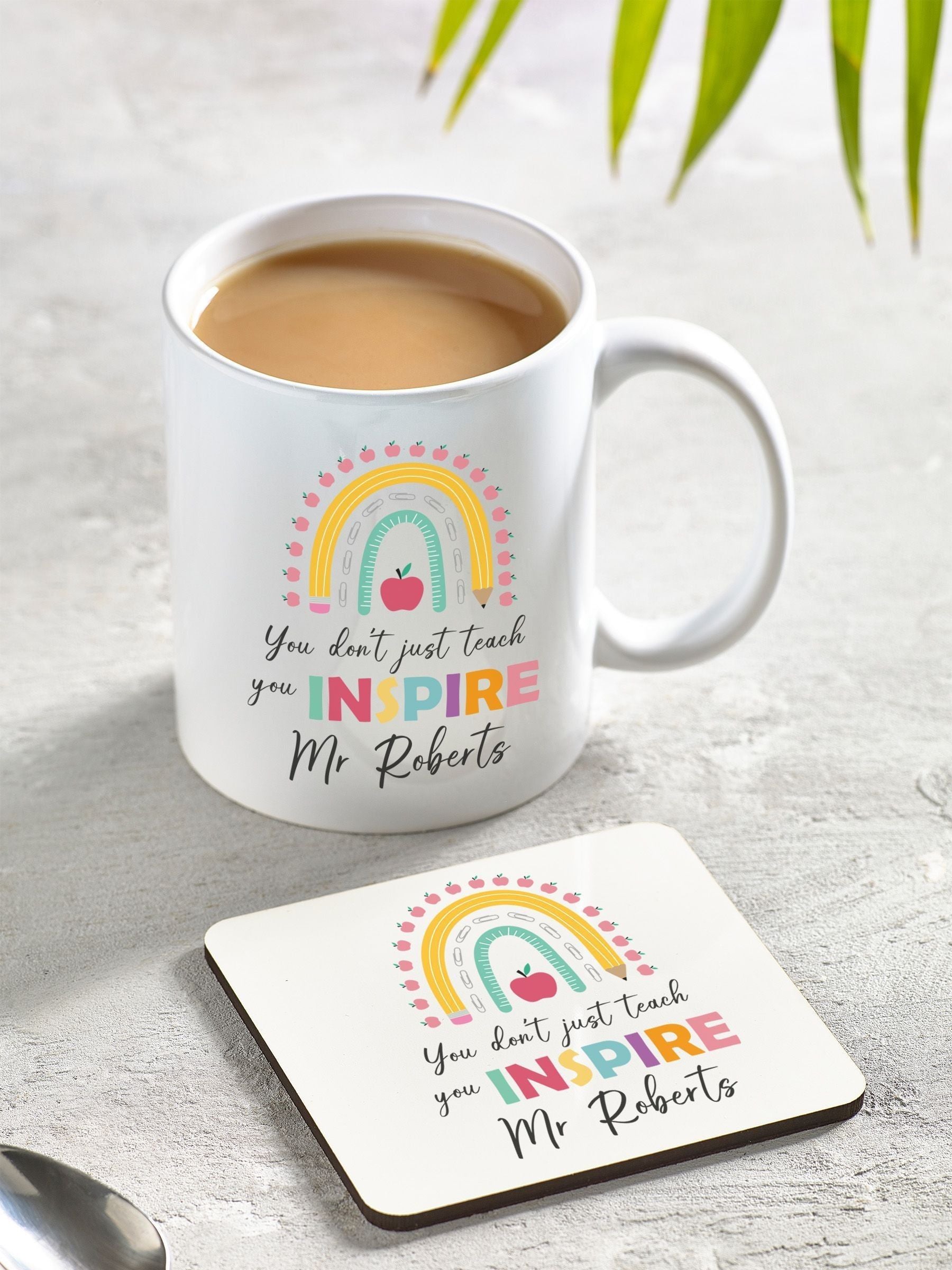 Loveabode personalised mug and coaster set, UK version