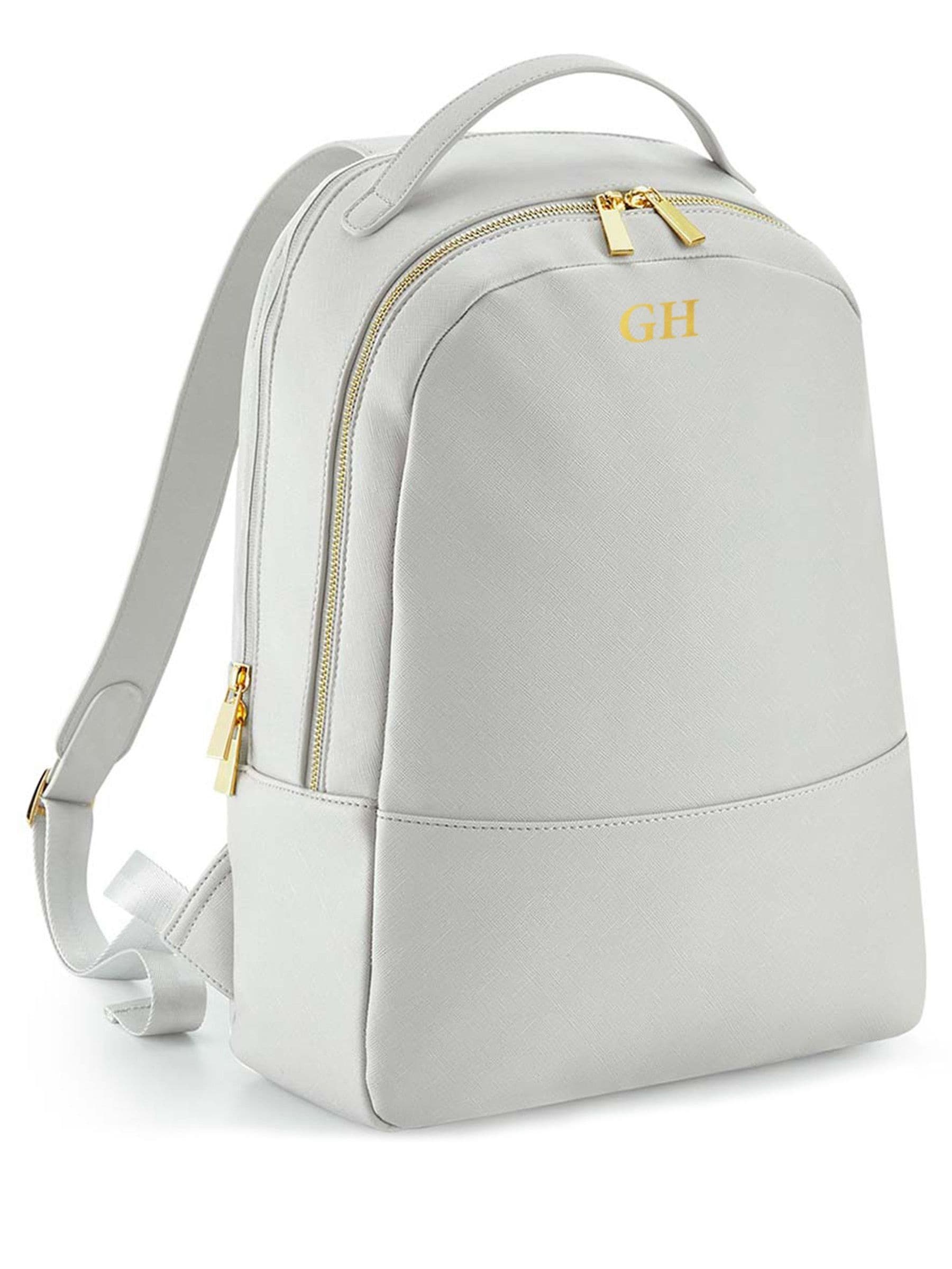 Loveabode Personalised Boutique PU Leather Backpack, Soft Black, 10 Litres