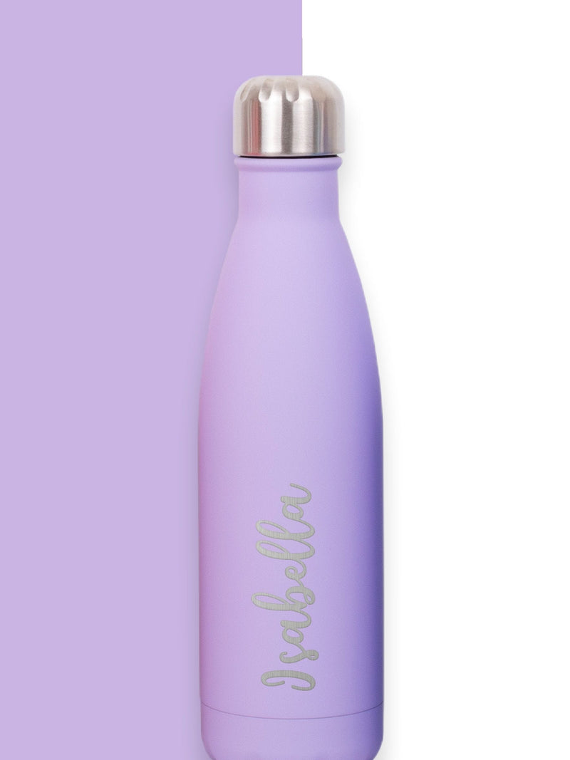 Loveabode personalised pastel water bottle stainless steel, imported from the UK