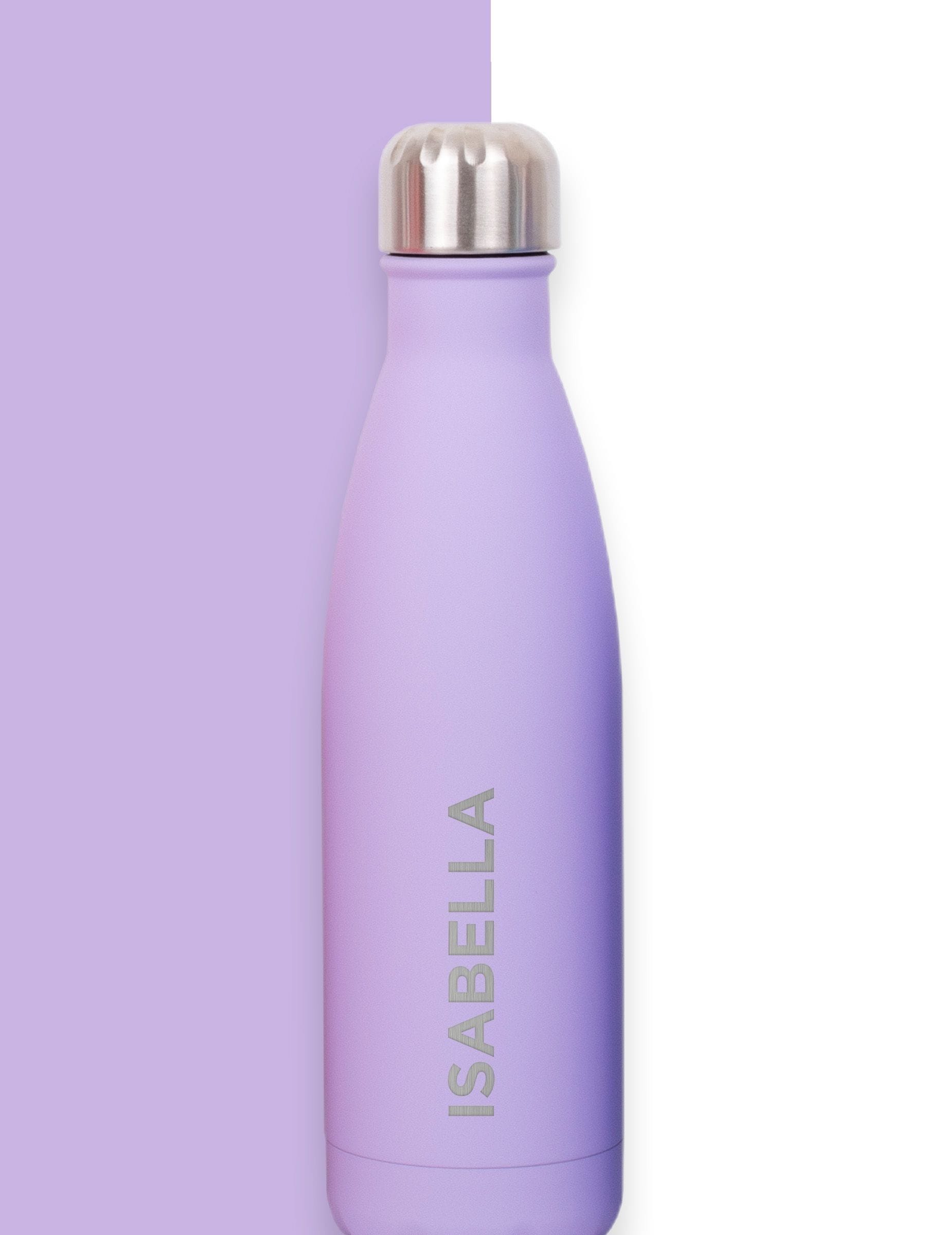 Loveabode personalised pastel water bottle stainless steel, imported from the UK