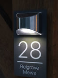 Personalised solar house sign with LED light 25x14cm (British brand)