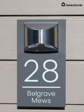 Personalised solar house sign with LED light 25x14cm (British brand)