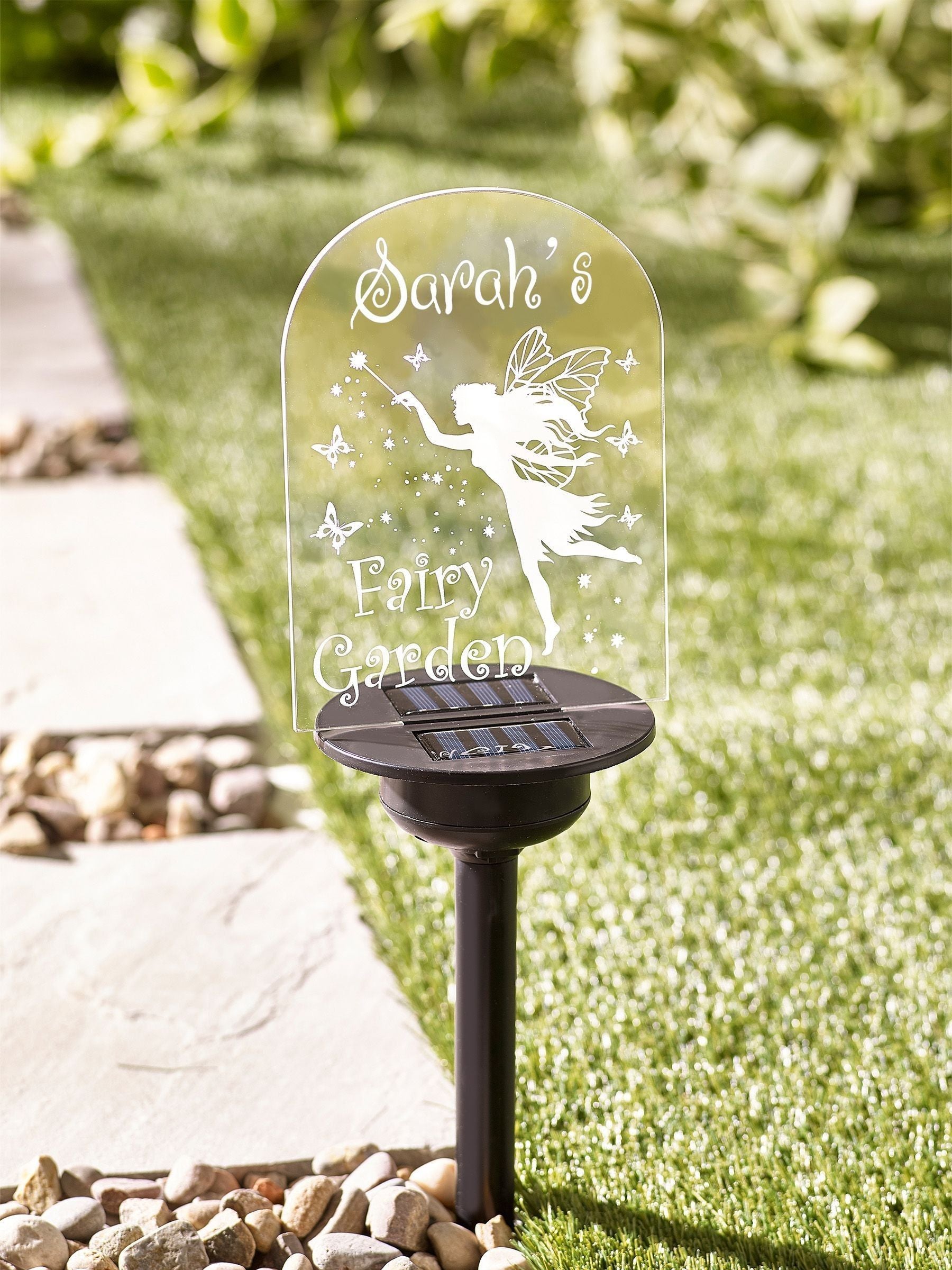Loveabode personalised solar fairy garden stake sign 41cm, imported from the UK