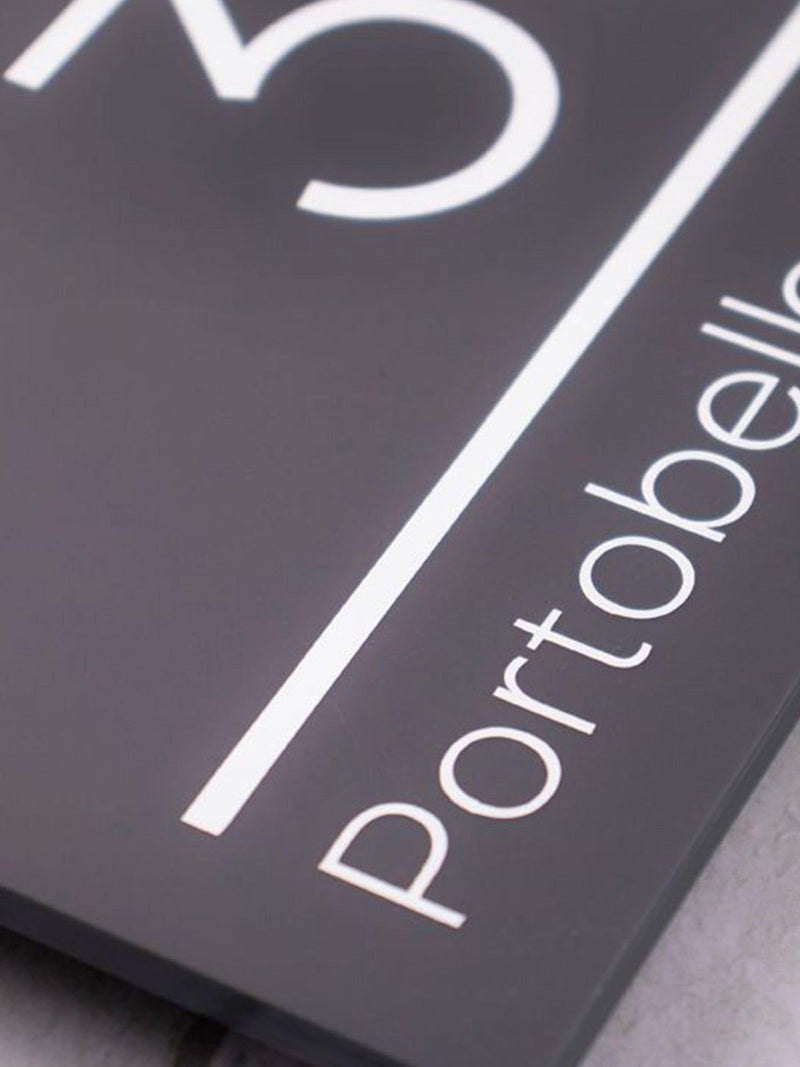 Modern acrylic house sign 30x15cm matte finish (British brand)