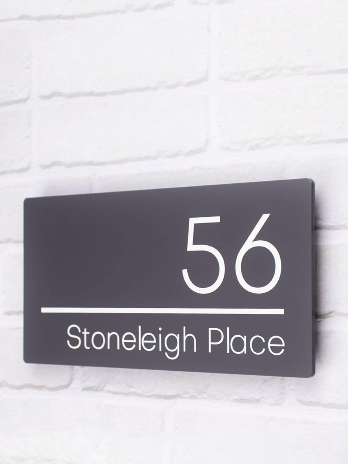 Modern acrylic house sign 30x15cm matte finish (British brand)