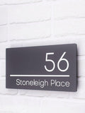 Modern acrylic house sign 30x15cm matte finish (British brand)