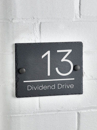 Next Loveabode Personalised Rustic Slate House Sign 20x15cm- Buy online at McGrocer