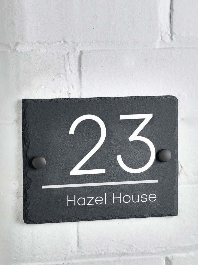 Loveabode rustic slate house sign 20x15cm, imported from the UK
