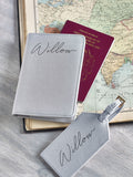 Loveabode passport cover and luggage tag set, imported from the UK
