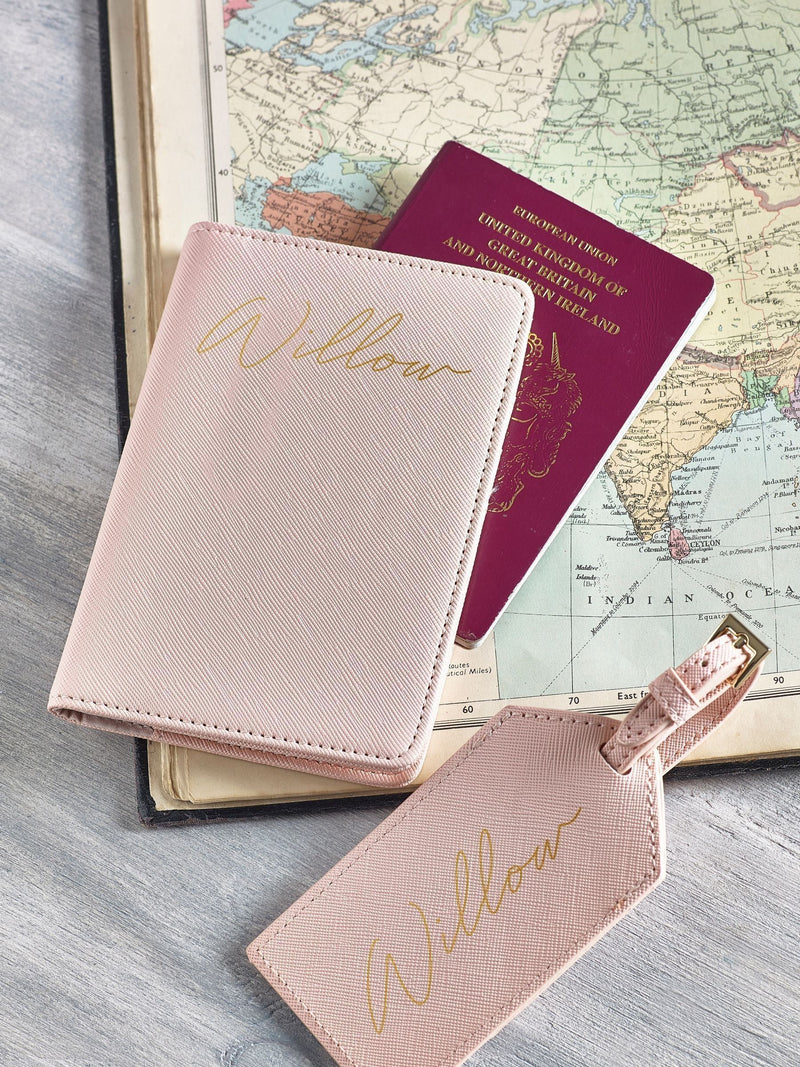 Loveabode passport cover and luggage tag set, imported from the UK