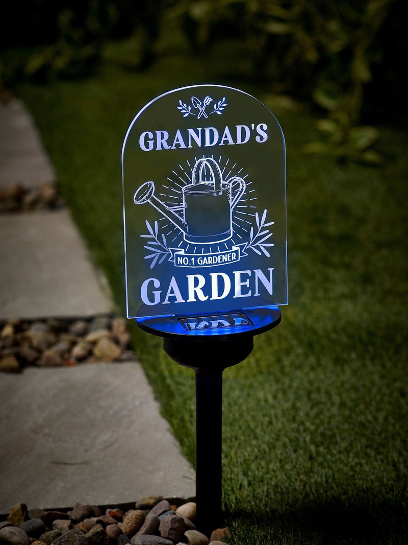 Loveabode personalised solar stake light No1 Gardener 41cm - British product