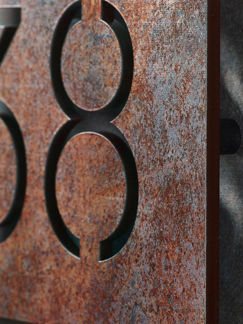 Rust effect house sign personalised laser cut 30cm, UK version
