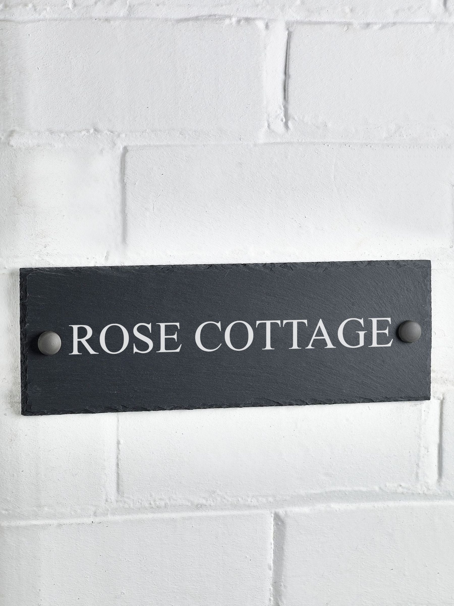 Loveabode personalised rustic slate house sign 10x30 cm (British brand)